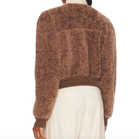 ASTR the Label Stacy Cropped Jacket in Brown Vegan Fur - Medium M Revolve - Picture 3 of 9
